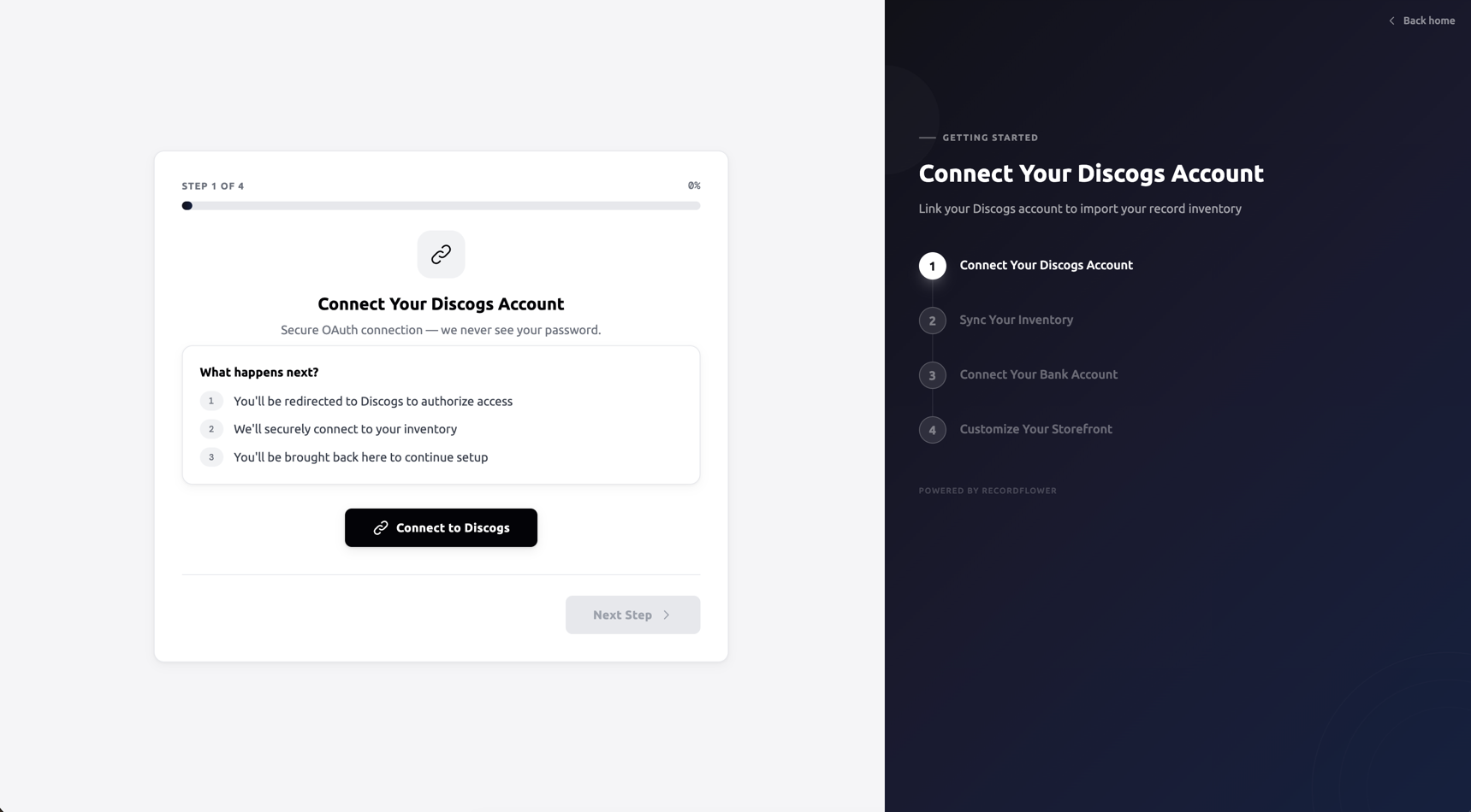 Connect Discogs via OAuth
