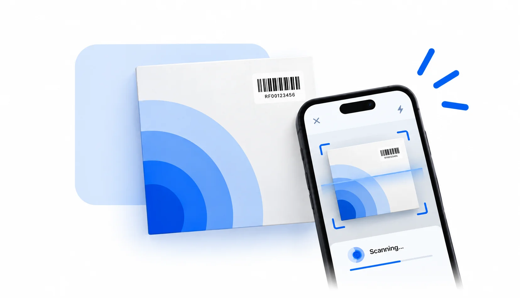 A record sleeve being scanned with the Scan & Go app on a phone